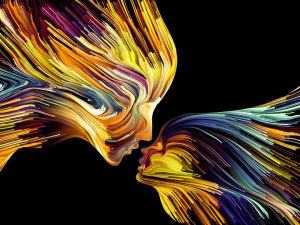 عکس با کیفیت چهره با رگه های نوری